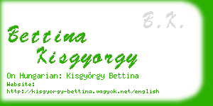 bettina kisgyorgy business card
